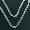 European and American Jewelry Copper Silver-plated 6MM Double Buckle Side Necklace