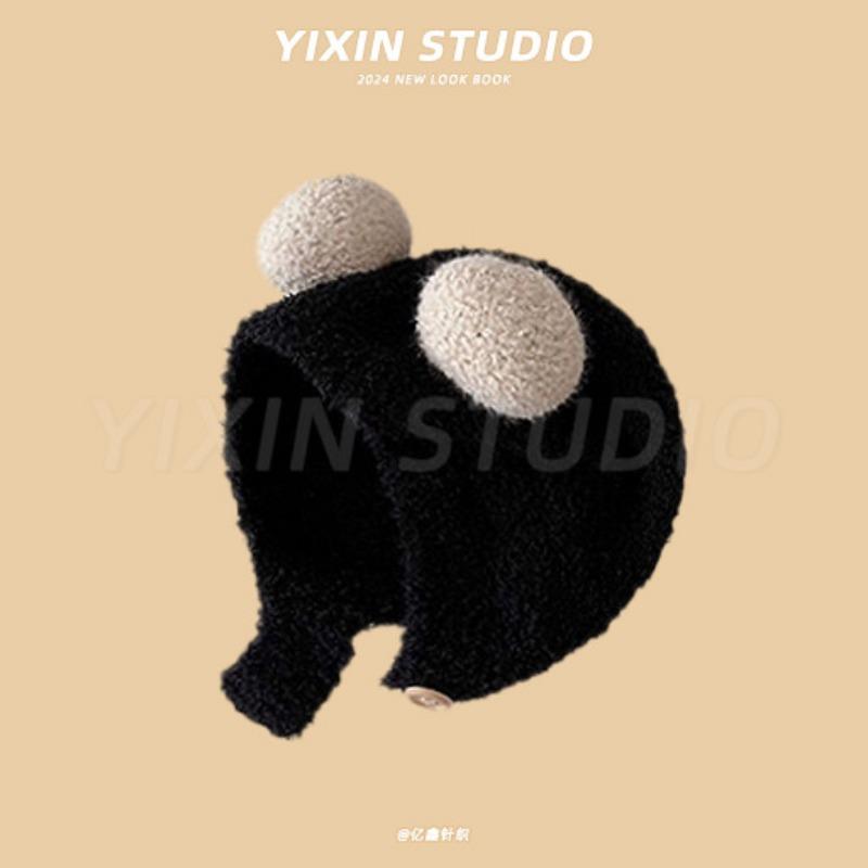 Autumn and Winter Boys and Girls Children's Hats Baby Hats Cute Cartoon Bears Plush Hats Thermal Hats Ear Protectors Knitted Hats