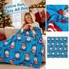 Christmas Flannel Throw Blanket with Wearing a Hat, All-Over Holiday Print Decorative Blanket for Couch, Sofa, Bed and Bedroom