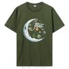 Unisexs Tshirt  Cotton Casual Funny Astronaut Design Print Loose Oneck T Shirt For Unisex Short Sleeve Tshirt Hip Hop Tops Tees