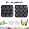 Silicone Ice Cube Tray with Lid Whiskey Diamonds Heart Rose