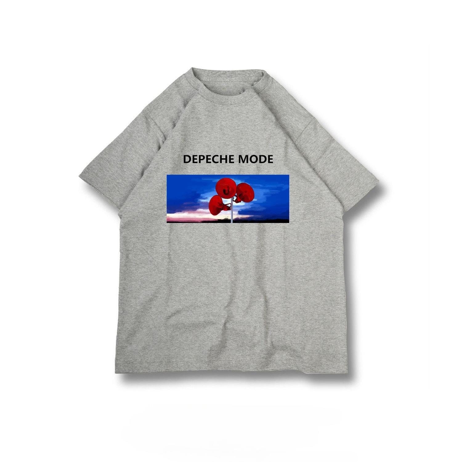 

DEPECHE MODEs Trendy Band TShirt Electronic Rock Cotton Short Sleeve New Design Black White Gray M