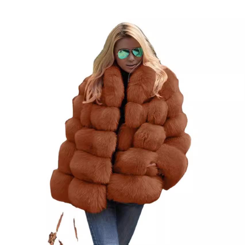 European and American Winter Loose-Fit Rabbit Fur Jacket Coat