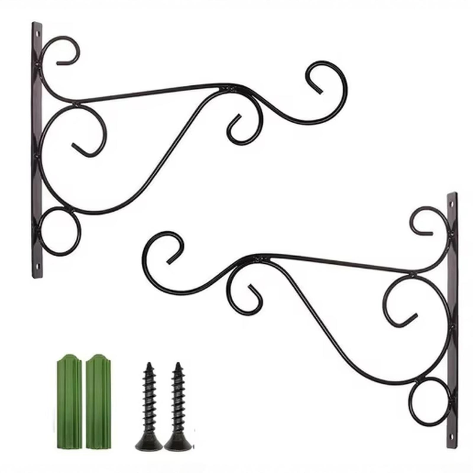 

Iron Wall Hanging Rack Flower Hook Bracket Hanger Art Plant Holder Macrame Wall Hanging Hanging Plant Garden Pots One Size