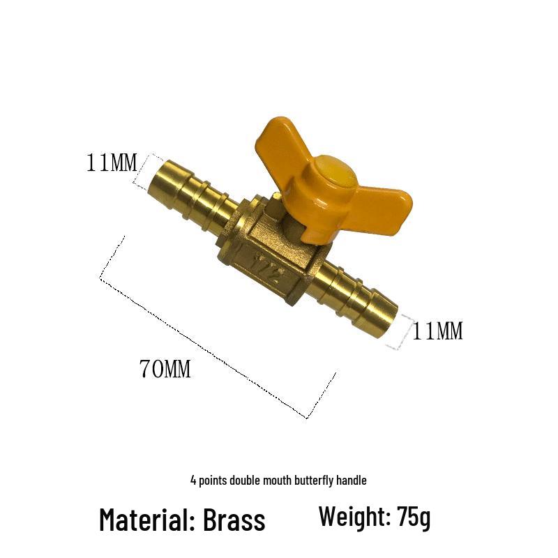 Thickened Double Male Thread Gas Valve for Natural Gas, 4-Point