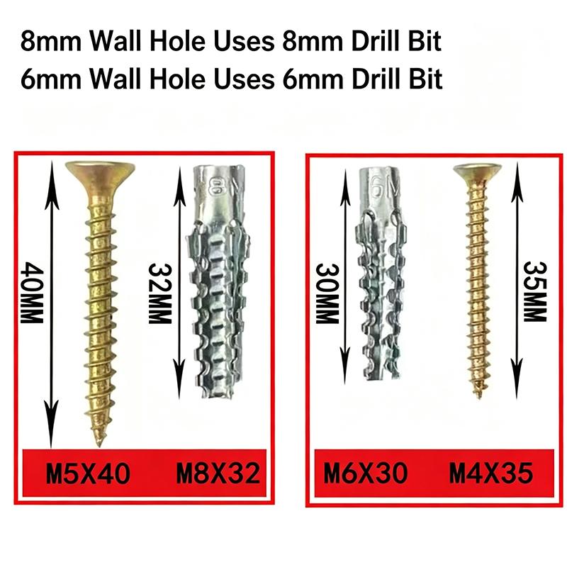 Light Duty Metal Expansion Anchors 1Pcs Strong Load Anti-Loosening Design for Household Shelf Mounting Repair