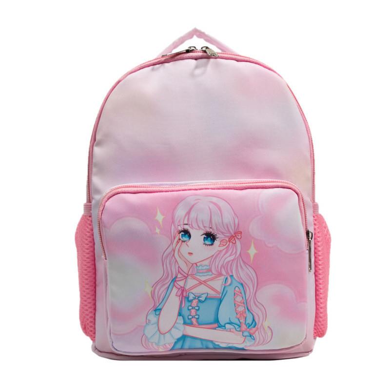 Adorable Toddler Backpack For Boys And Girls With Oxford Fabric And Cartoon Pattern Pink Princess