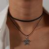 Novel Hollow Star Pendant All-matched Clavicle Chain Leathers Rope Neck Chain
