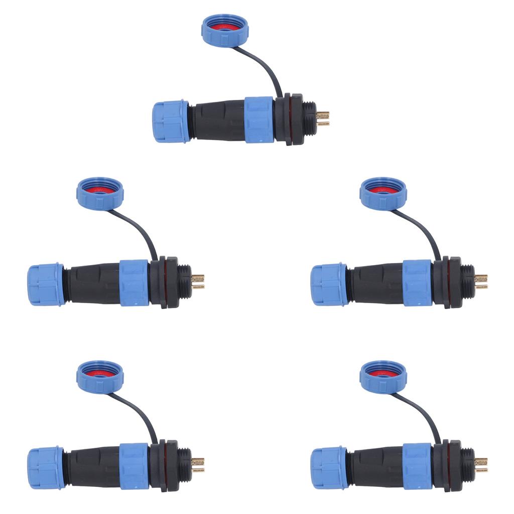 5PCS Industrial Electrical Power Cable Connector 5 Pin IP68 Waterproof Aviation Bulkhead Connector A