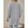 Women New Arrival Solid Medium Length Knit Cardigan, Autumn Winter Casual Open Front Knitted Sweater