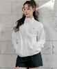 Tyubeuteuli Women'S Loose Fit Zip-Up String Rash Guard B805 White
