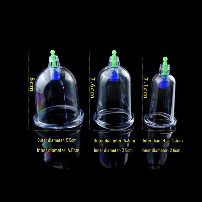 National Medical 3-Pack Vacuum Cupping Set for Knees: Arc U-Shaped and Special Shaped Cups
