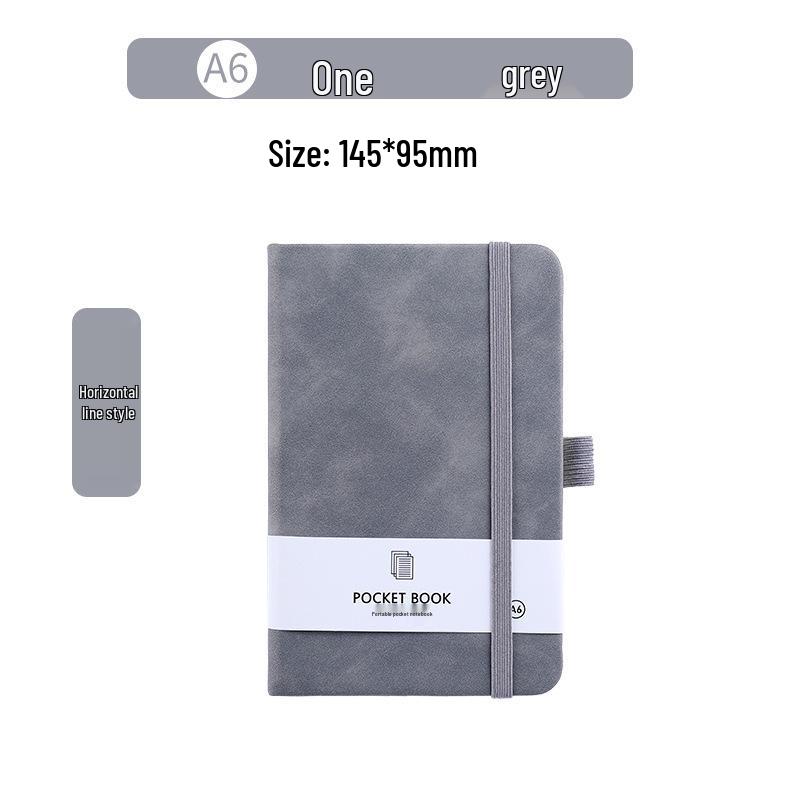 Compact A7 Carry-On Notebook with Strap, Thick Mini Planner, Logo Printable