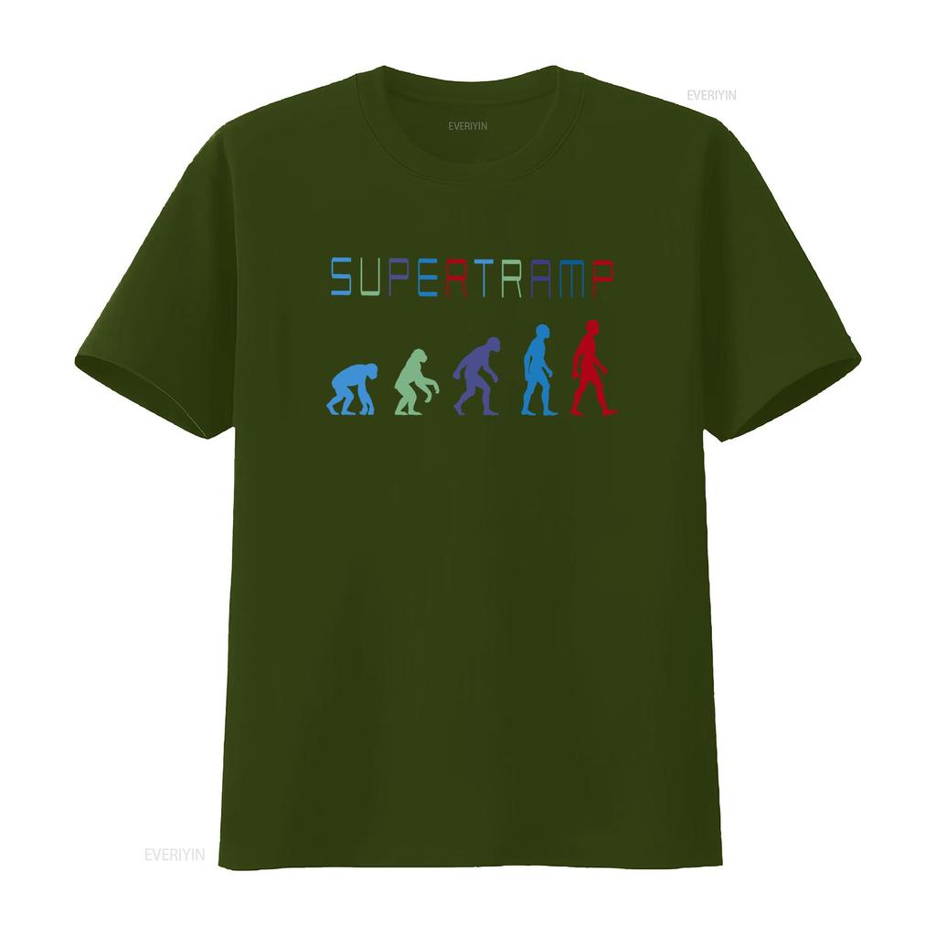SUPERTRAMP Evolution Design Indie Prog Rock T SHIRT S 3XL vintage Washed homme Unisex Versatile Slightly Soft Casual Breathable