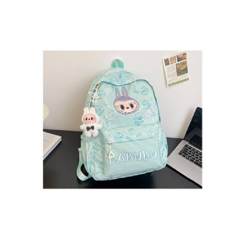 

Highcapacity Cartoon Pattern Nylon Backpack Print Designs Girl Student Bag зелёный