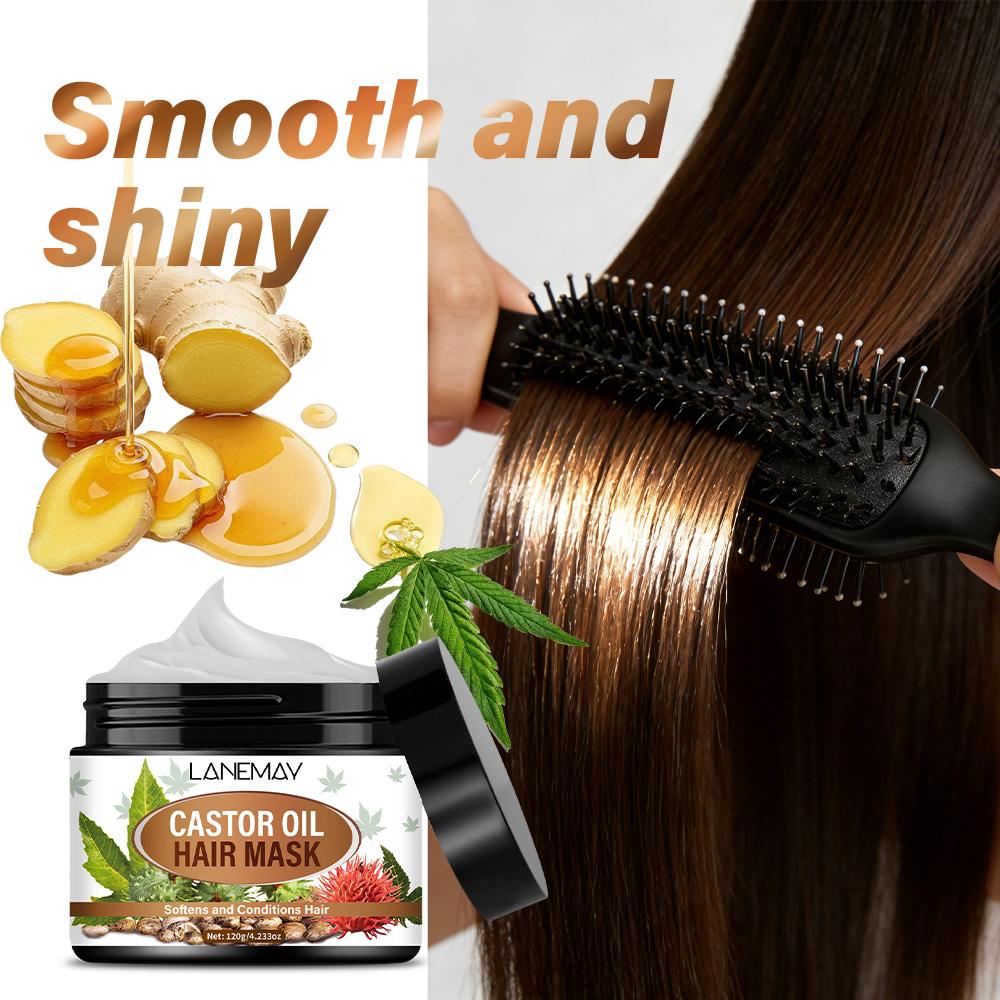 Castor Oil Hair Mask-Repair Damaged Hair-Improve Frizzy-Smooth & Easy To Comb-Suitable For All Hair Types, 120g