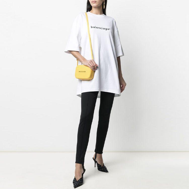 Balenciaga SS21 Drop Shoulder Sleeve T Shirt Women's White 641655TIV549040