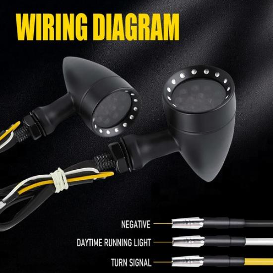 Universal Motorcycle Turn Signal Light Front LED Blinkers Indicators For Honda A