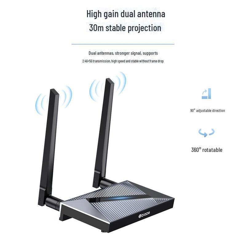 Biyazi Wireless HDMI Screen Projector for TV Display - Perfect for Office, Home, and Laptops