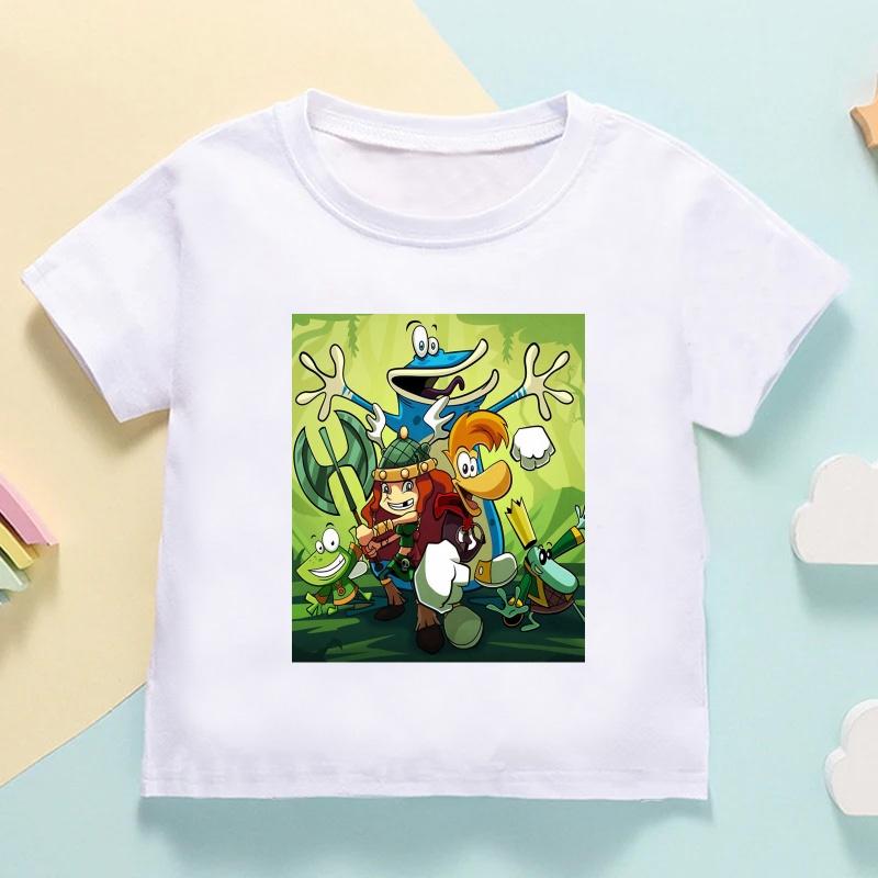 Rayman Legends Adventures Game Print Cartoon Kids T shirt Girls Summer Tops Baby Boys Clothes Children Short Sleeve