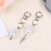 Korean Fashion Irregular Pearl Rivet Earrings For Women Punk Asymmetry Geometric Earrings Goth Grunge Jewelry Accessories