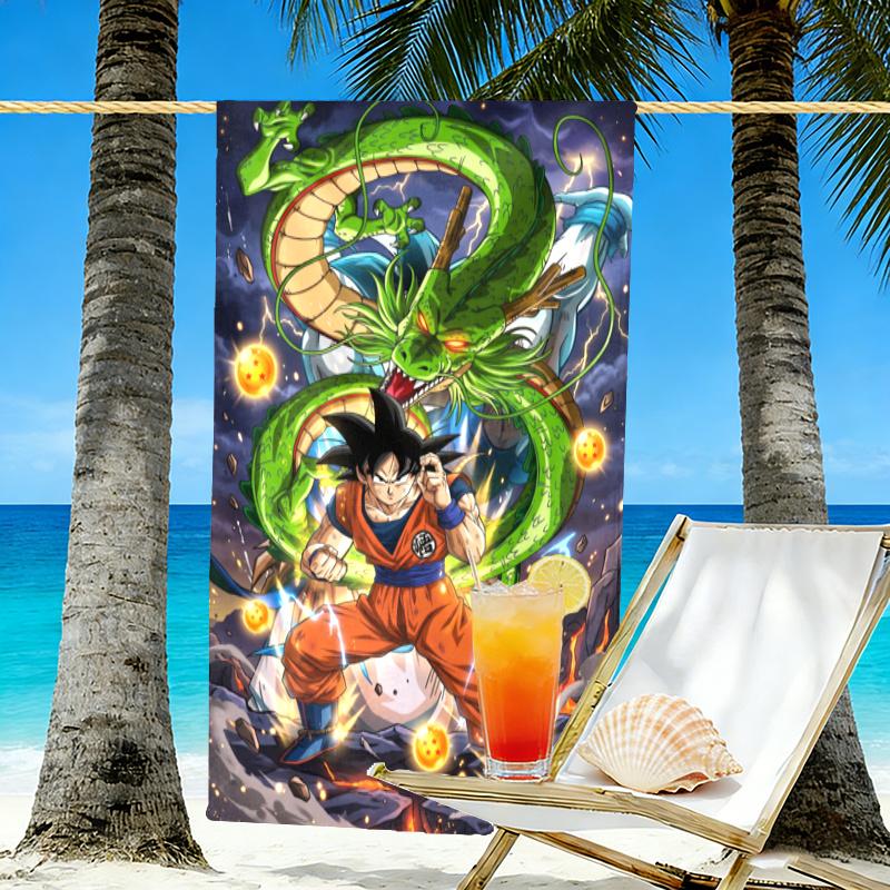 Dragon Ball-trykk Strandhåndkle Design, Mykt, Lettvektig. for Hjemmebad, Spa, Basseng, Yoga, Surfing, Camping, Gave til Familie, Venn