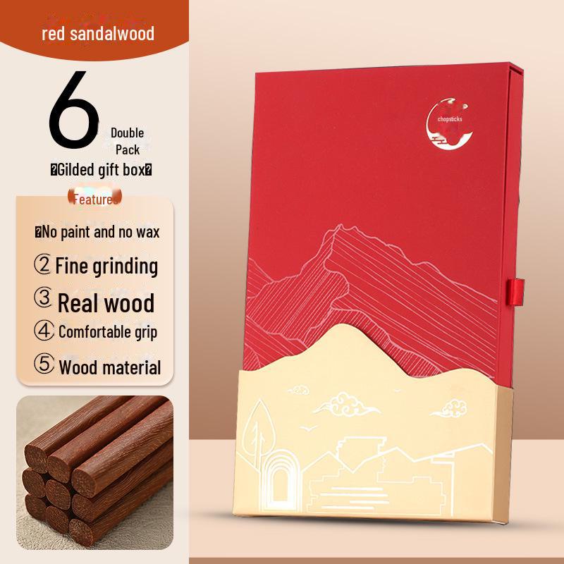 [Wow] Non-Slip, Anti-Mildew Red Sandalwood Chopsticks - Paint-Free, Wax-Free