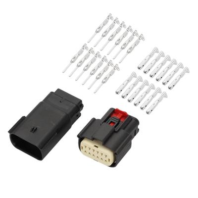 INFINAUTO 1 Σετ 12 Πιν 12-Pin Αδιάβροχο Βύσμα Καλωδίου Φώτων Επικεφαλής Σειρά 1mm Αρσενικό Θηλυκό Καλώδιο