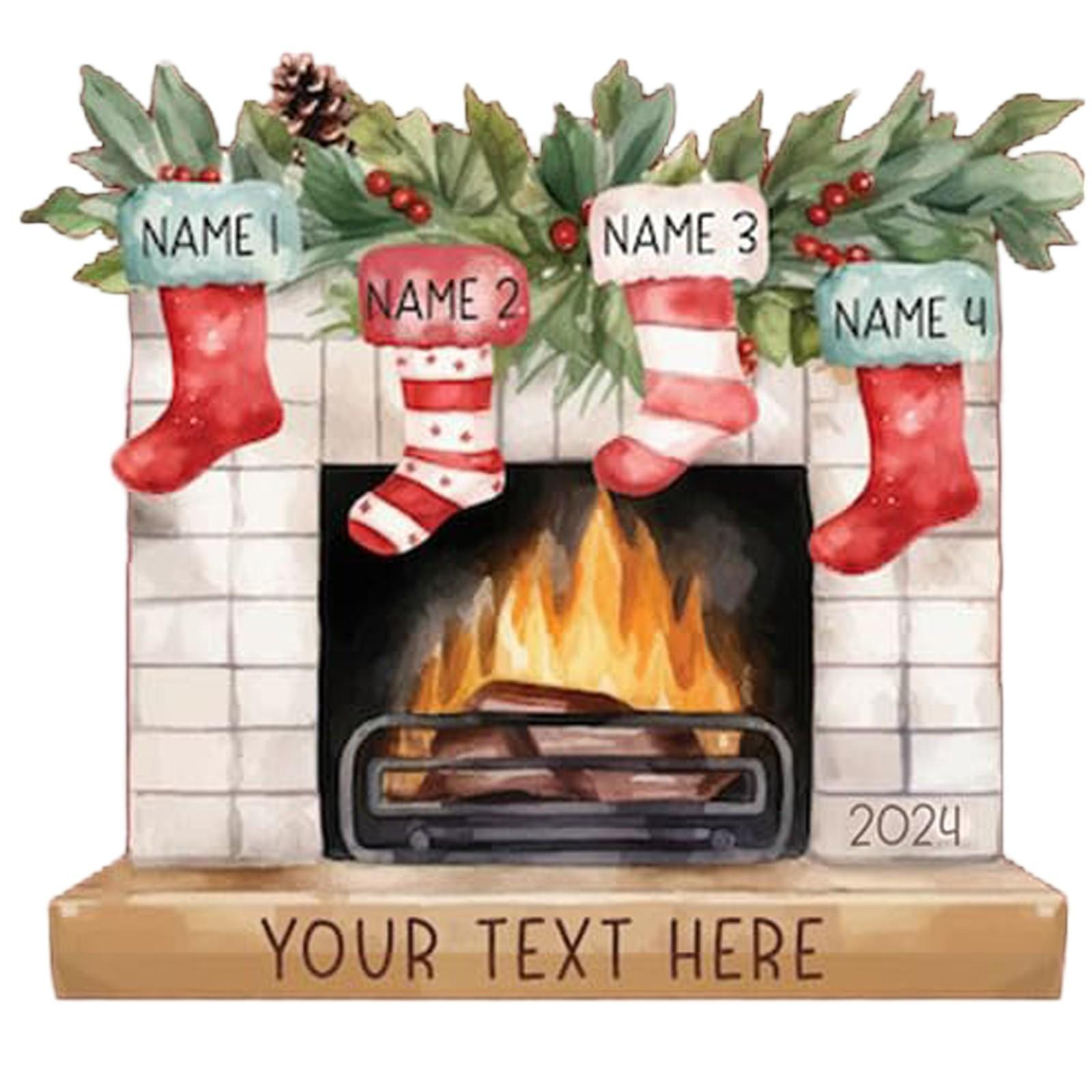 

Персонализированные рождественские украшения 2024 года, семья из 2/3/4/5/6/7/8, индивидуальное украшение на рождественскую елку, украшение на каминную полку с именами One Size