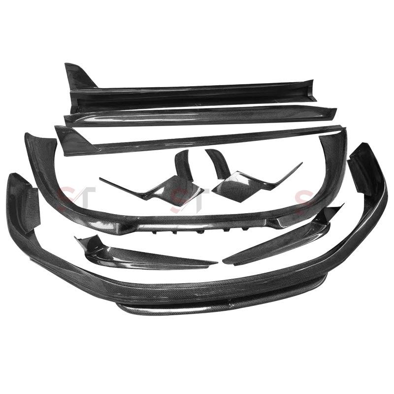 Porsche 911 992 Techart Style Carbon Fiber Kit: Front & Rear Lips, Side Skirts, Air Ducts, Corner Protectors