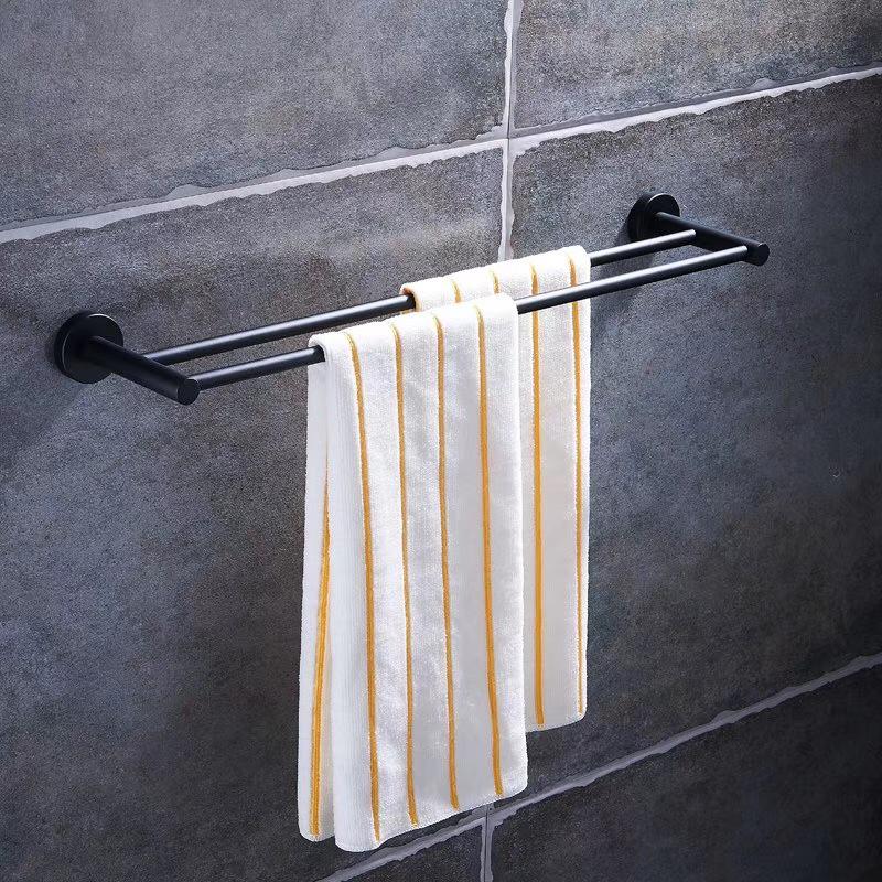 Stainless Steel Bathroom Towel Rack Set with Mirror Shelf & Nail-Free Installation
