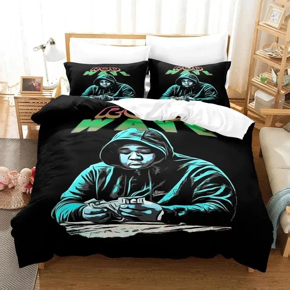 3D Print Rapper Rod Wave Bedding Collection Duvet Cover Bed Collection Quilt Cover Pillowcase Comforter King Queen Size Boys Adult Bedding Collection