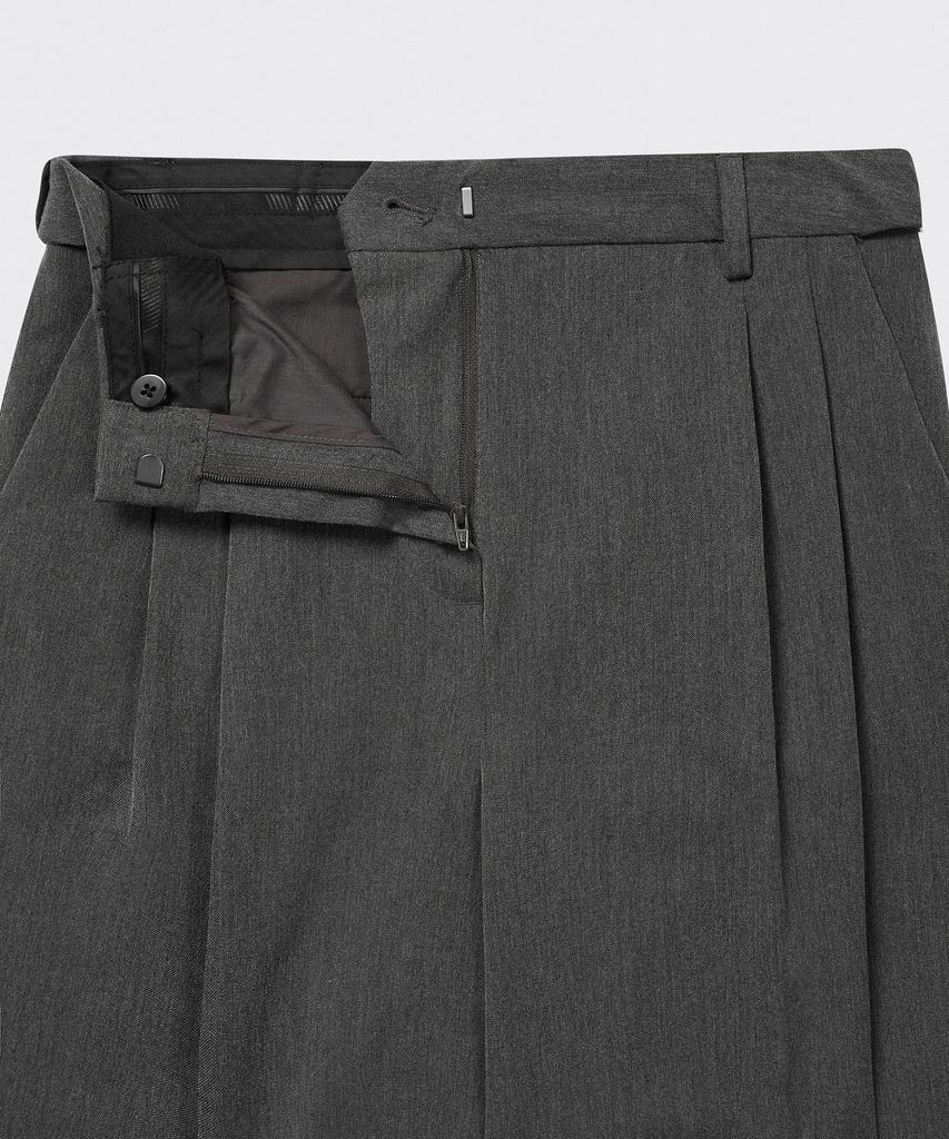 MUSINSA STANDARD WOMAN Women'S Wide Bermuda Half Slacks [Medium Gray]