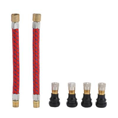Tire Valve Stem Extension Kit Leak Proof 4 Straight Tire Valves with 2 Tire Valve Stem Extensions for Electric Scooter