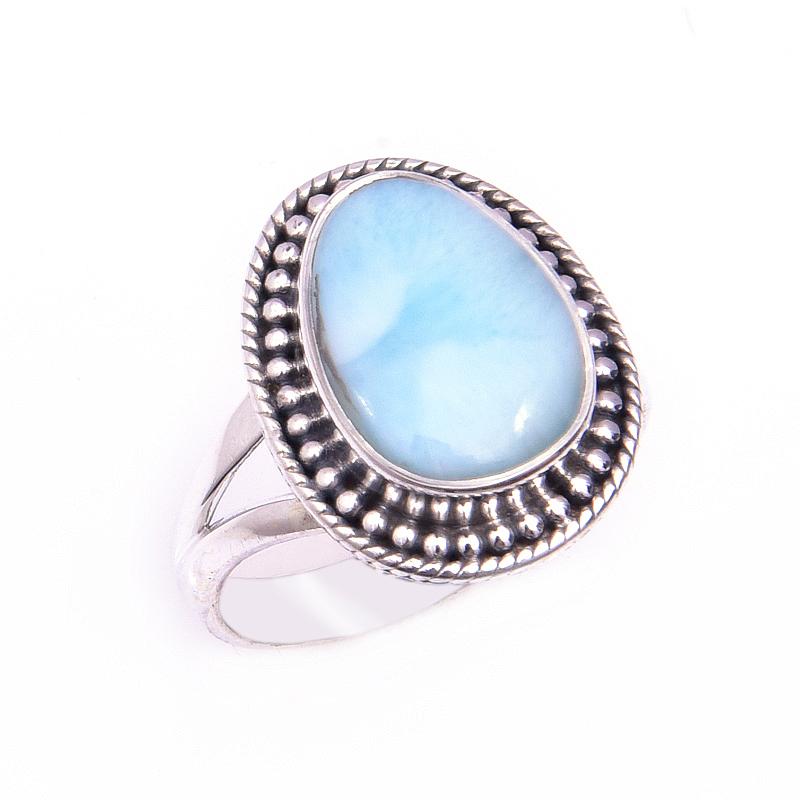 Natural Republic Larimar Gemstone 925 Solid Sterling Silver Gift Ring S.7 e8E17