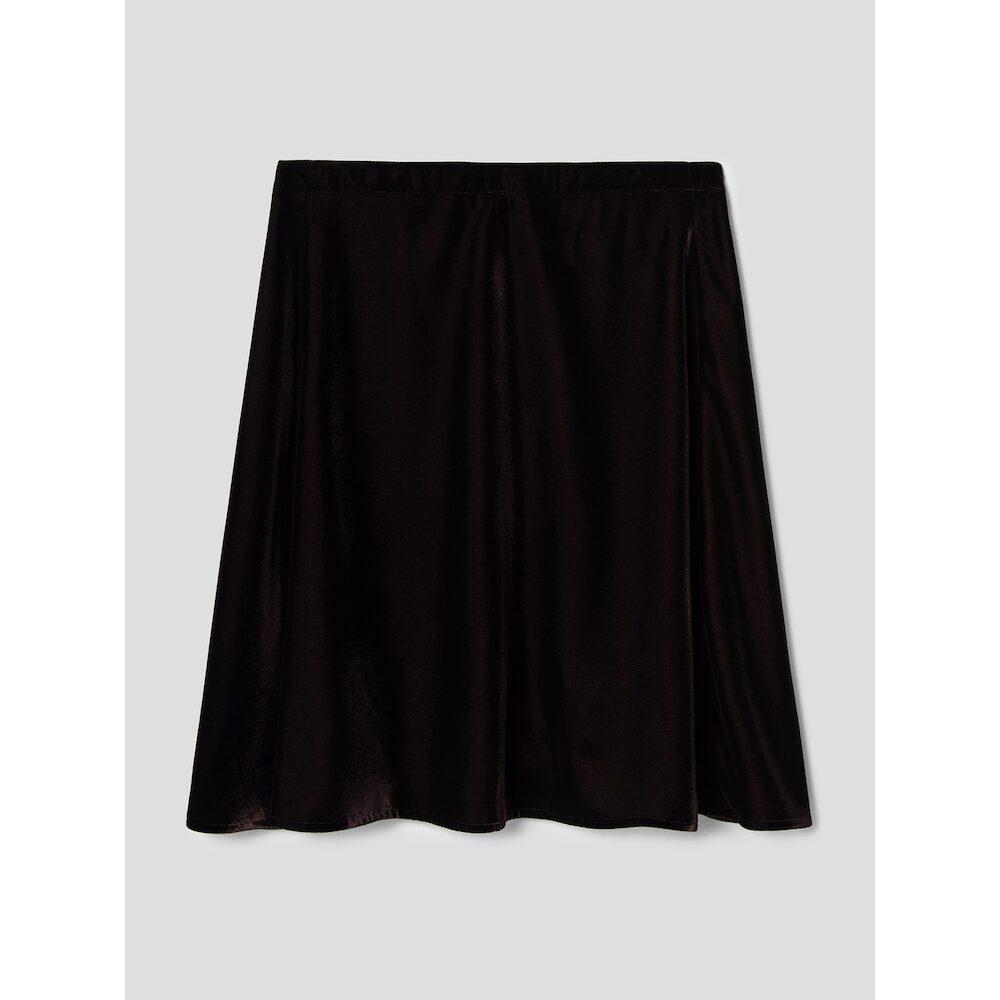 Anggae Velvet Midi Wrap Skirt Brown