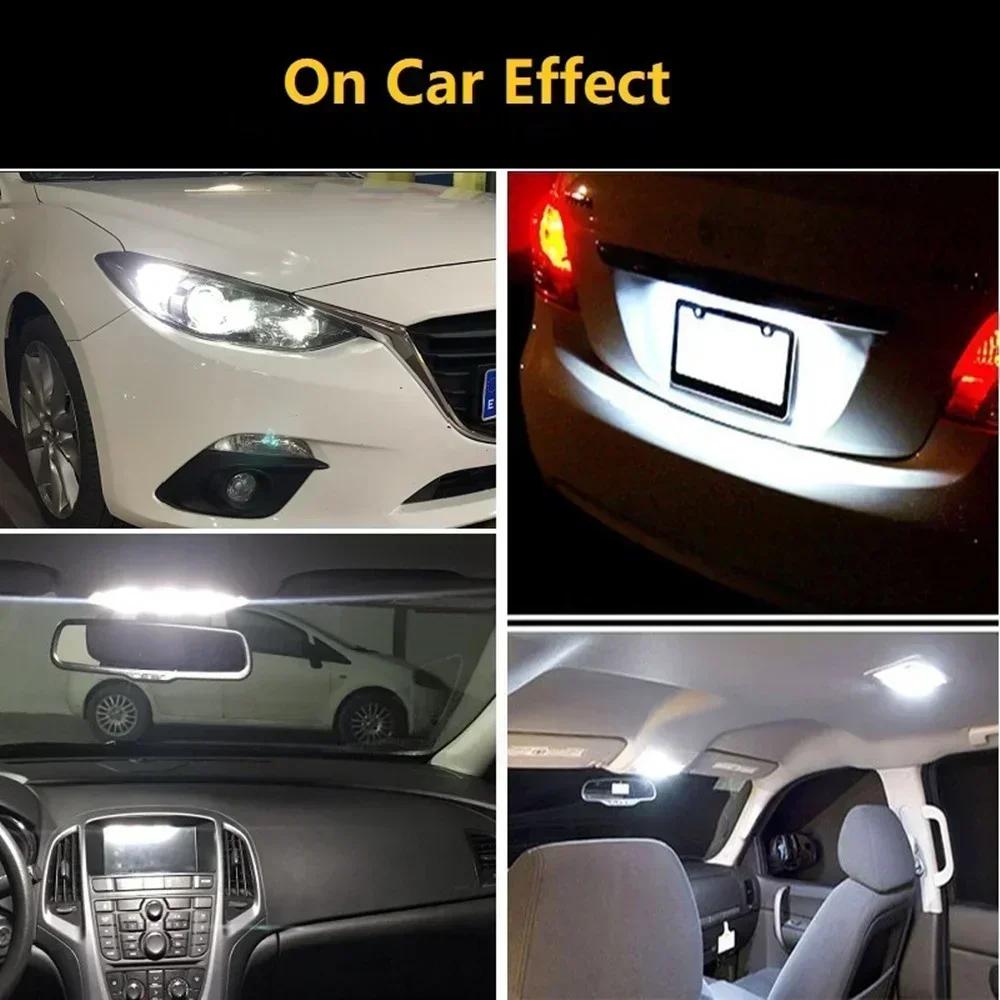 10x Newest W5W Led T10 Car Light COB Glass 6000K Auto Automobiles License Plate Lamp Dome Read DRL Bulb Style 12V