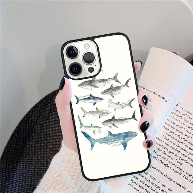 Ocean Whale Shark Swimming Coque Shell For iPhone 17 Air 15 16 14 13 12 Pro Max 11 Pro Max Plus Phone Case Cover