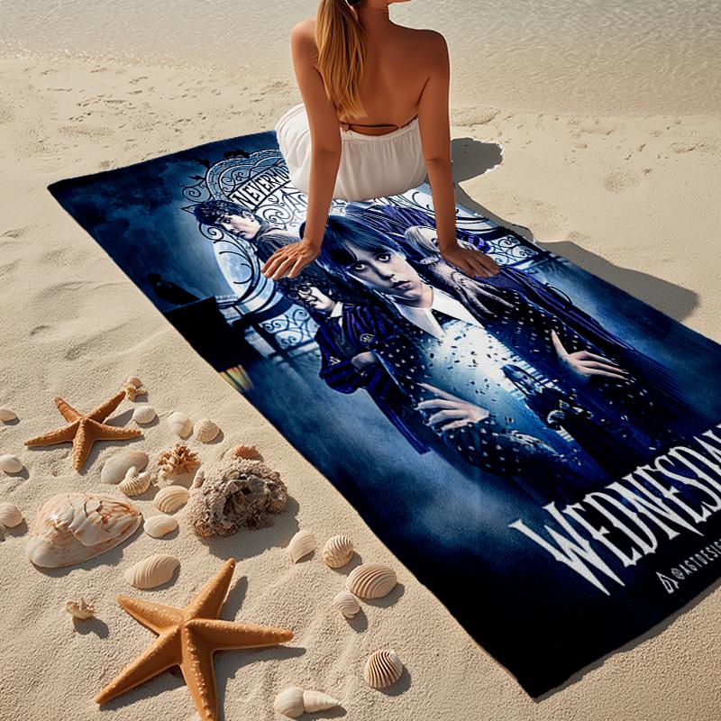 Mittwoch Gothic Strandtuch, Superweiche Mikrofaser, Geschenk für Sie/Ihn, Geburtstag, für Pool, Strand, Reisen, Heimdeko Fanartikel