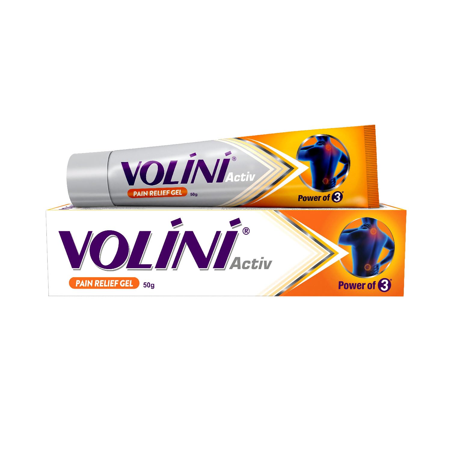 Volini Activ Pain Relief Gel 50 g | Quick Relief from Back Pain, Neck/Shoulder Pain, Sprain & Joint Pain | With Powerful Ingredients - Gandhapura O