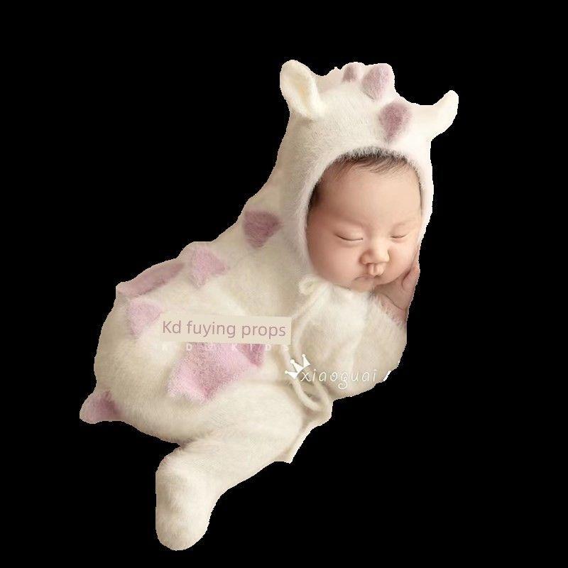Newborn Full-Month Baby Infant Little Milk Dragon Photography Clothing One-Piece Romper Photo Studio Props