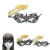 Daisy Duck Lace Half Mask With Handcrafted Crystal Details For Stage Performance And Cosplay