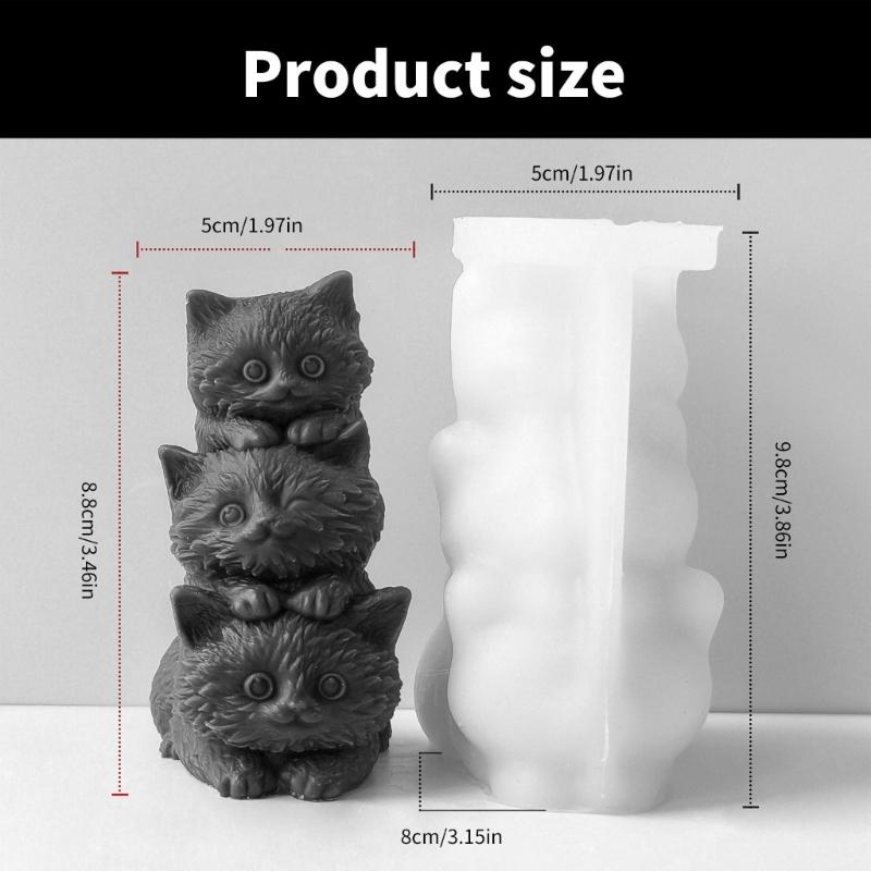 Multipurpose Cats Candle Stand Sturdy Silicone Plaster Mold for Elegant Home Decoration Wedding and Festive Occasions