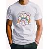 Tiny Unicorns Dancing Rainbow Graphic Tee Men Casual Short Sleeve Cotton T-Shirt Summer