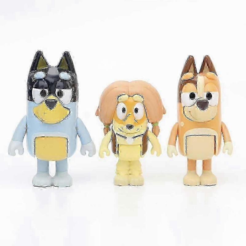 12pcs Set Bluey Family And Friends Action Figures PVC Toys for Kids Gift