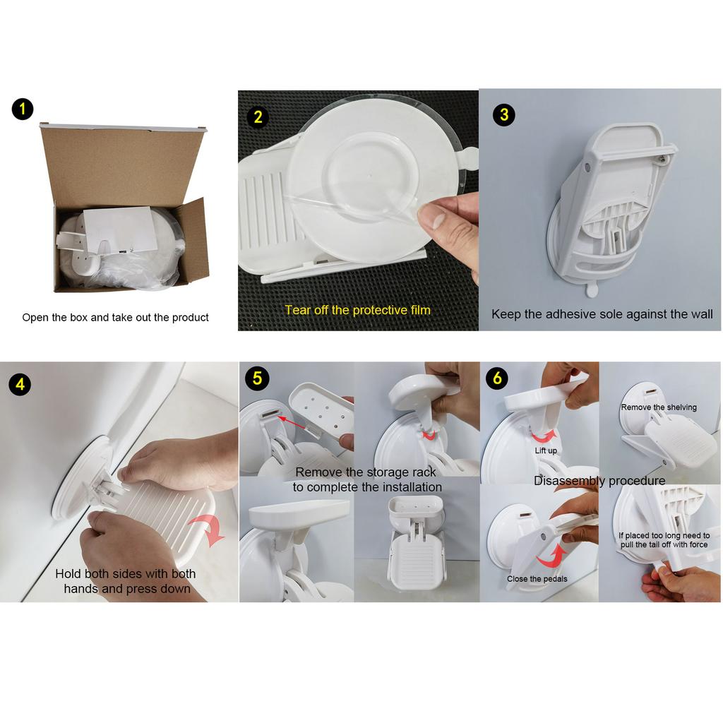 Shower Foot Rest for Shaving Legs Suction Cup No Drilling Bathroom Foot Stool Pedal with Storage Rack