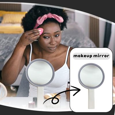 Přenosné ruční zrcátko na make-up s oboustranným světlem, nabíjecí, cestovní, skládací LED zrcátko na make-up na stůl
