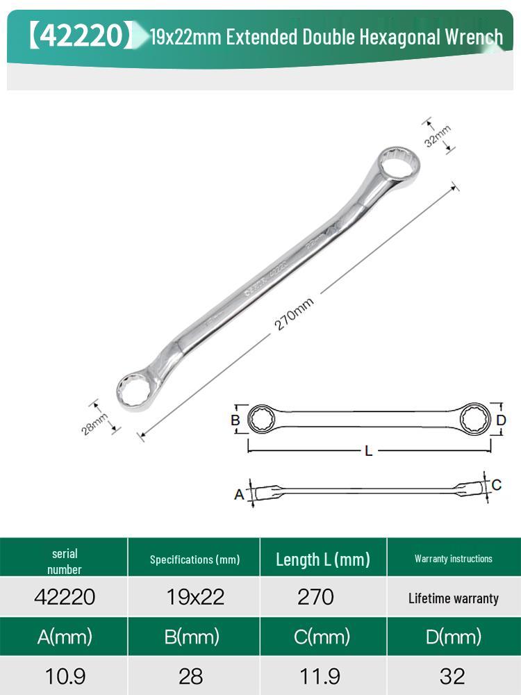 SATA Dual-Ended High-Strength Star Wrench Glasses Repair Tool Set (Sizes 8-10-24)