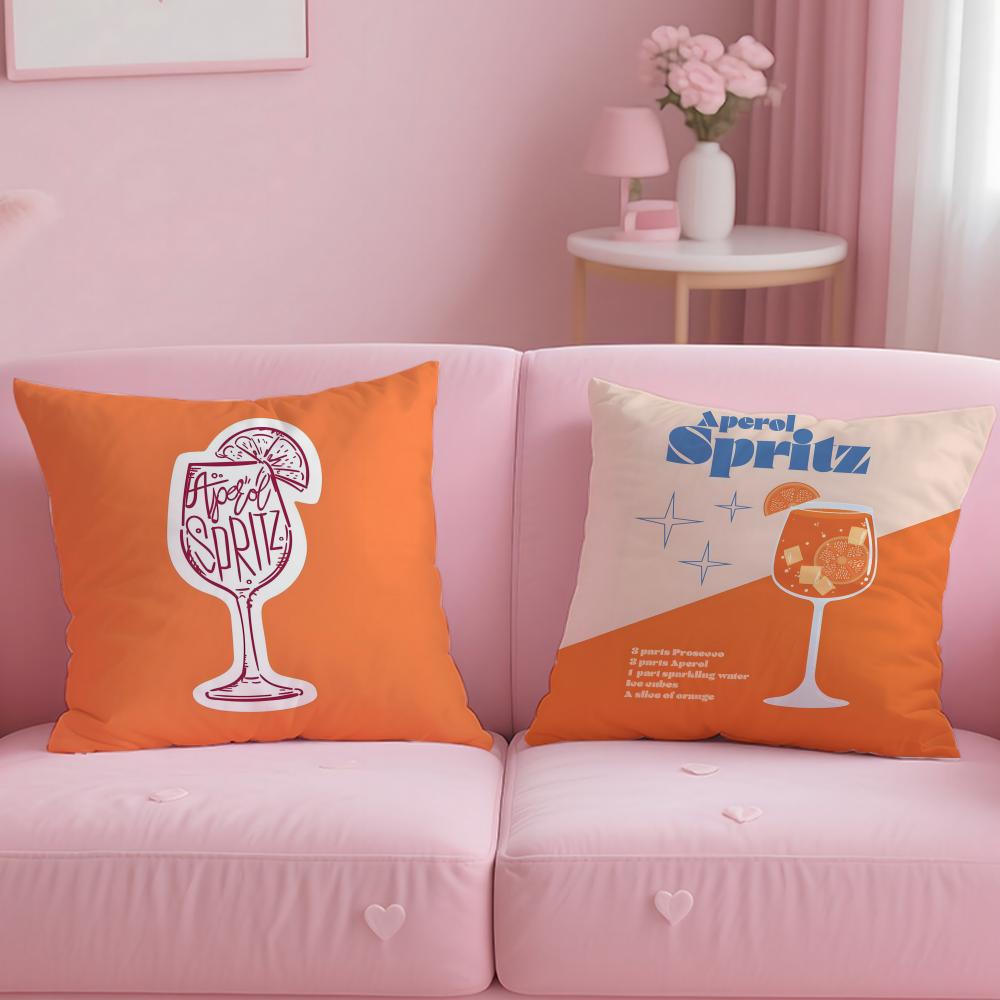 Federa per Cuscino Aperol Spritz Classico Morbido Peluche Corto Stampa Double-Sided Decorazione per la Casa Federa Lavabile in Lavatrice Regalo