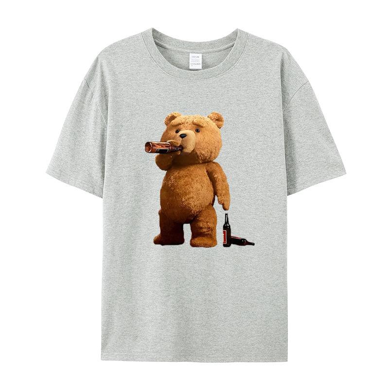 

In The Summer of 2025 This Trendy T-shirt Features A Cute Ted Bear Drinking Beer It s Loose and Versatile for Both Men and Women 4XL